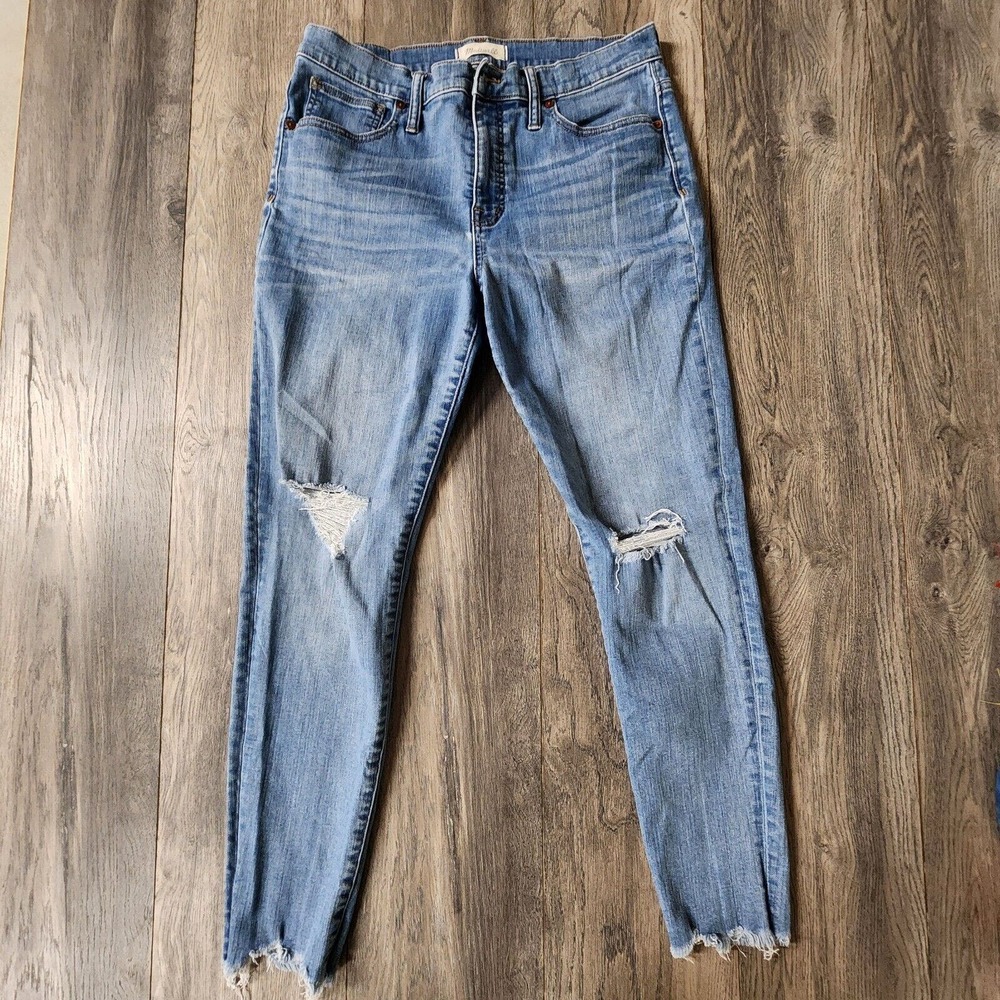Madewell Light Blue Distressed Ankle Crop Jeans